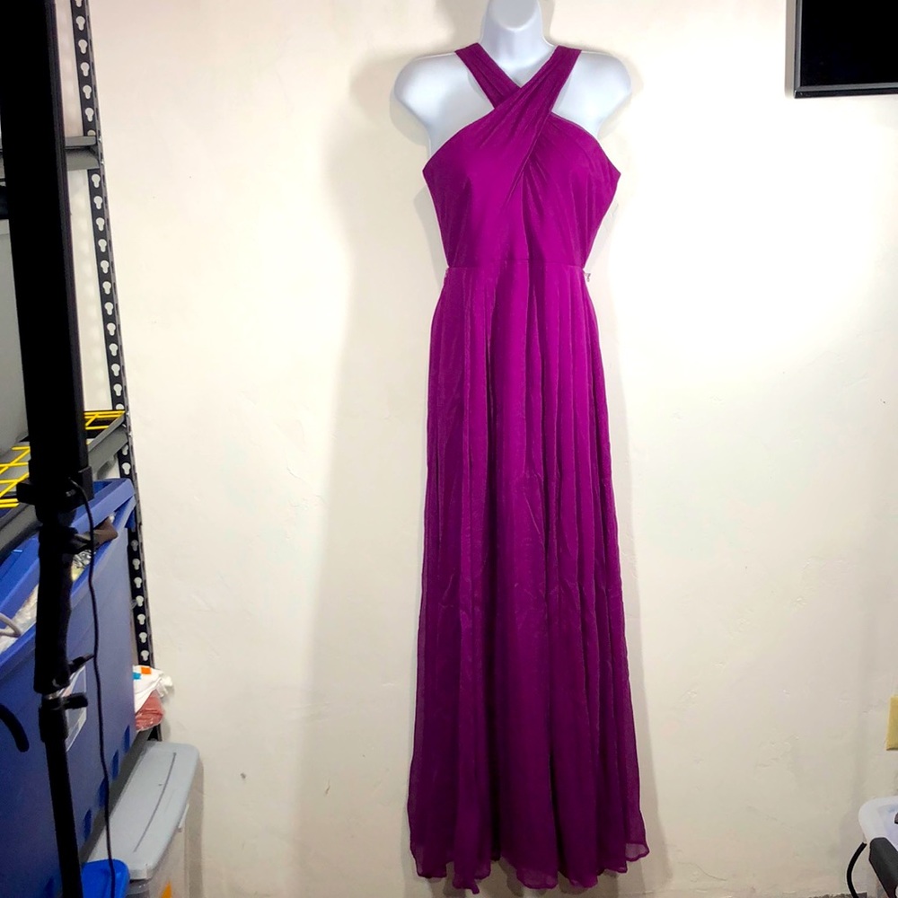J.Crew purple long silk gown size 4 - Picture 1 of 11